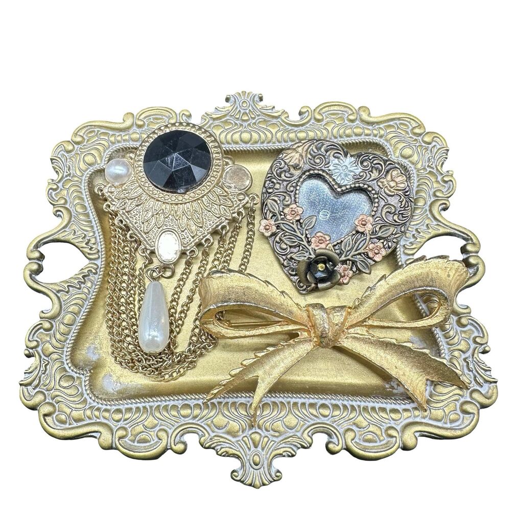 Vintage Brooch Lot: Jewelry Craft Supplies, Repurposing